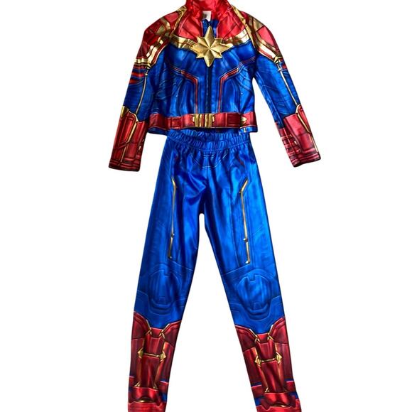 Disney Store Captain Marvel Costume Kids 5 6 Brie Larson Avengers Endgame Outfit - Picture 5 of 11